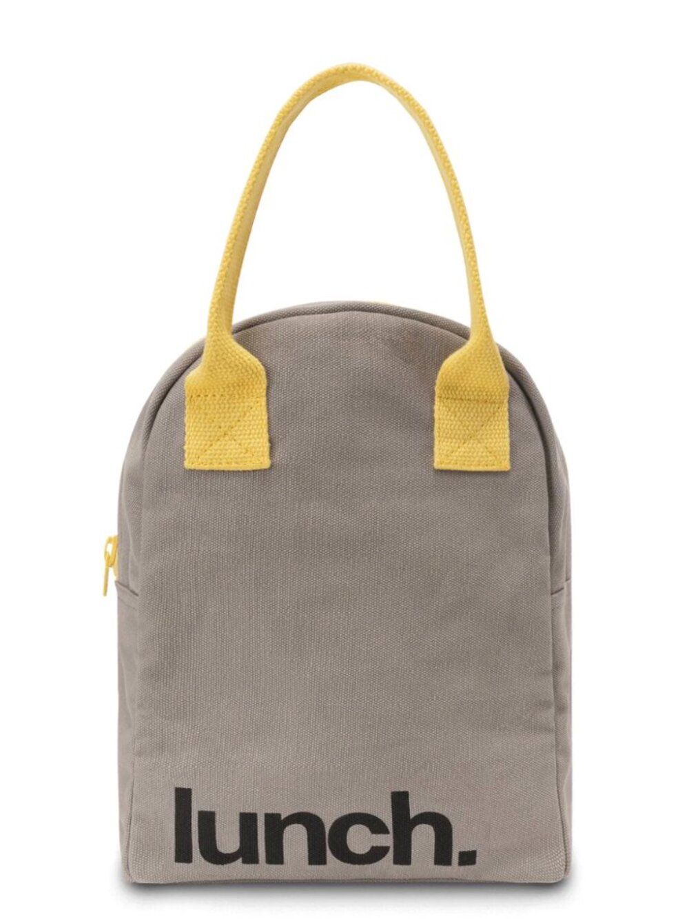 NWOT Fluf Yellow/Gray Zip Lunch bag